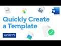 How to Quickly Create a Microsoft Word Template