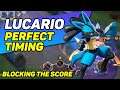 Pokemon Unite Lucario in Perfect Timing Goal Blocking