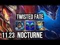 TF vs NOCTURNE (MID) (DEFEAT) | 0/1/9, 1.2M mastery | KR Master | 11.23
