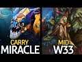 MIRACLE Slark Carry & W33 Treant Protector Mid Pro Gameplay 7.23 Dota 2