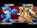 Presher (Megaman/Mario) vs Grandma (Bowser) | Losers Finals | Synthwave X #10