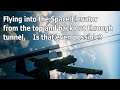 Ace Combat 7 : Flying into the Space Elevator from the top and back out through the tunnel.