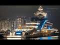 Nord Superyacht by night in Gibraltar