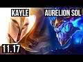 KAYLE vs AURELION SOL (MID) | Rank 2 Kayle, 9/3/12, 400+ games | NA Challenger | v11.17