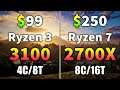 Ryzen 3 3100 (4C/8T) vs Ryzen 7 2700X (8C/16T)