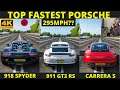 Fastest Porsche! 918 Spyder vs 911 GT3 RS PO vs 911 Carrera S - Forza Horizon 4
