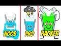 Noob vs. Pro vs. LEVEL 100 HACKER In HAPPY GLASS!