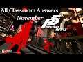 Persona 5 Royal - All Classroom Answers: November