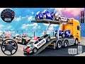 US Police Car and Bike Transporter Truck - Helicopter Multi Level Car Driver - Android GamePlay #3