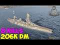 World of WarShips | Fusō | 7 KILLS | 206K Damage - Replay Gameplay 4K 60 fps