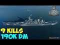 World of WarShips | Georgia | 9 KILLS | 190K Damage - Replay Gameplay 4K 60 fps