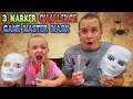 3 Marker Halloween Mask Challenge! Fun DIY Game Master Mask!!