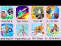 Red Ball X, Tank Stars, Plant vs Zombie HD, Art of War, Bike Master, Wacky Run 3D, Gift Tower