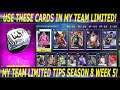 USE THESE CARDS IN MY TEAM LIMITED! ALL DIAMOND SQUADS IN MY TEAM LIMITED WEEK 5!