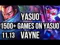 YASUO & Nautilus vs VAYNE & Yuumi (ADC) | 4.0M mastery, 1500+ games, 9/2/8 | BR Master | v11.13