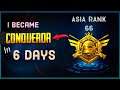 How To Reach Conqueror Tier In 6 Days ; Pubg Mobile - Tips And Tricks