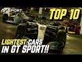 TOP 10 *LIGHTEST* cars in GT SPORT!! (1.68 Update)