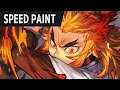 speed paint - Kyojuro Rengoku  煉獄杏寿郎 鬼滅の刃 DEMON SLAYER