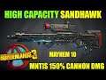 BL3 - LVL 72 - High Capacity Sandhawk - MTNIS 100% Damage - Mayhem 10
