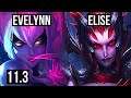EVELYNN vs ELISE (JUNGLE) | Rank 4 Eve, 9/1/8, 65% winrate, Legendary | NA Challenger | v11.3