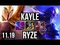 KAYLE vs RYZE (MID) | 7 solo kills, 14/2/9, Legendary, 400+ games | BR Master | v11.19