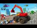 Monster Crane Robot Car – Excavator Robot Transform Game Simulator