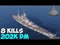 World of WarShips | Scharnhorst | 8 KILLS | 202K Damage - Replay Gameplay 1080p 60 fps