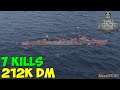 World of WarShips | Yugumo | 7 KILLS | 212K Damage - Replay Gameplay 4K 60 fps