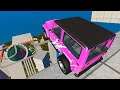 Car Jumps Over Ramp In Car Fall Map - BeamNG drive