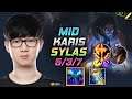 Karis Sylas MID vs Twisted Fate - 카리스 미드 사일러스 템트리 룬 만년서리 정복자 - LOL KR 11.7