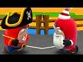 Oddbods Turbo Run - Santa Fuse vs Pirate Fuse Duel Run