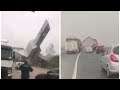 Tempesta a Istanbul, raffiche di vento fino a 130 km/h: le immagini dei tir ribaltati in autostrada