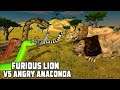 Best Dino Games - Furious Lion vs Angry Anaconda Snake Android Gameplay