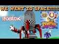 We went to Space in Roblox game Pew Pew Simulator