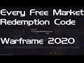 All Free Warframe Codes 2020 Market Redemption/Promo Codes Working Now!