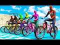 DESAFIO DE BICICLETA COM HOMEM ARANHA!!! Bikes Parkour Challenge Superheroes SPIDERMAN! GTA V MODS