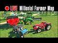 🔴LIVE: UTV CARTING!! + JD X9 COMBINE | Millennial Farmer Map | Farm Sim 19