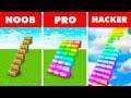 Noob vs. Pro vs. Hacker : RAINBOW STAIRCASE! In Minecraft Animation