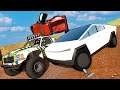 Tesla Cybertruck vs Off-Road Vehicle Desert Race & Crashes! - (BeamNG Drive Gameplay)