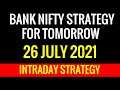 Bank Nifty Strategy  For Tomorrow (26 July Monday) | Bank Nifty Suggestions #banknifty