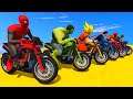 Motos Bike Impossible Track Challenge com Super-heróis Superman,Iron man,Hulk - GTA 5