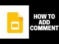 How to Comment in Google Slides