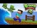 Monster School : ZOMBIE TSUNAMI CHALLENGE - Minecraft Animation
