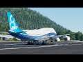 Overweight 747-8 STRUGGLES To Takeoff - Runway Overrun