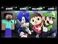 Super Smash Bros Ultimate Amiibo Fights – Steve & Co #389 Steve vs Sonic vs Villager vs Luigi