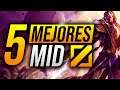 5 MEJORES MID del PARCHE 10.24 - CON TIPS PARA JUGARLOS (Mejores Campeones para Mid)
