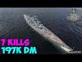World of WarShips | Gneisenau | 7 KILLS | 197K Damage - Replay Gameplay 4K 60 fps