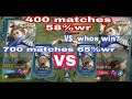 #mlbb #alucard #gameplay #fyp alucard 700 matches 65%wr vs 400 matches 58%wr whos win