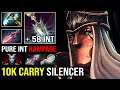 That's HOW a 10K Silencer Mid Against QOP | Brutal Rampage 1st ITEM Witch Blade +58 INT DPS Dota 2