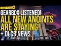 ALL NEW ANOINTS ARE STAYING! GEARBOX HEARD US! +DLC 3 Announcement // Borderlands 3 News